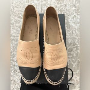 Chanel Espadrilles- Lambskin Beige and Black